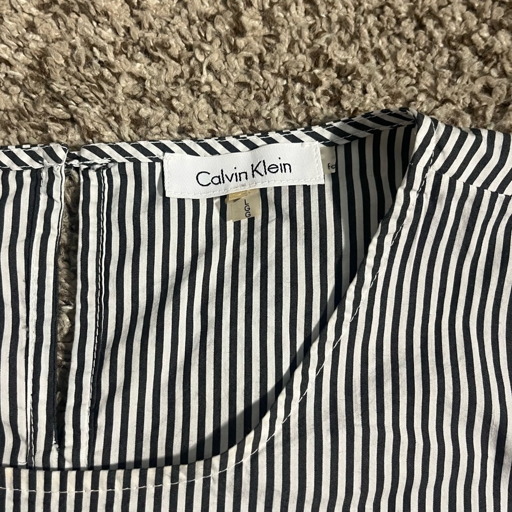 Calvin Klein Monochrome Striped Blouse